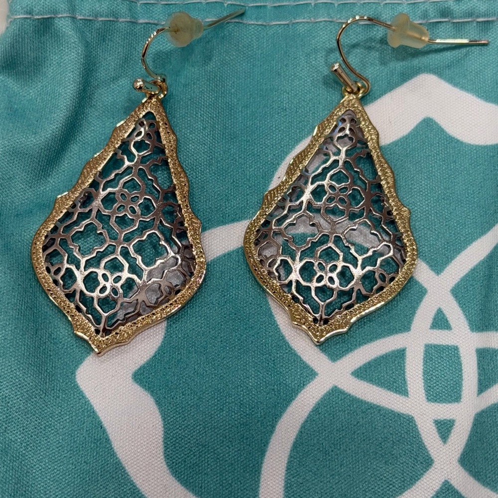 Kendra Scott Gold and Silver Addie Drop Earrings